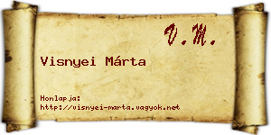 Visnyei Márta névjegykártya